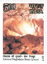 Indian Postage Stamp on Caves of Meghalaya