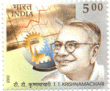 Indian Postage Stamp on T.t. Krishnamachari