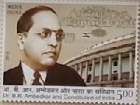 Indian Postage Stamp on Dr. B. R. Ambedkar and Constitution of India