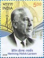 Indian Postage Stamp on Henning Holck-larsen