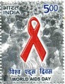 Indian Postage Stamp on World Aids Day    Denomination  Inr 05.00